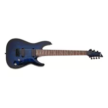 Guitarra Eléctrica Schecter Omen Elite-7 De Caoba See-thru Blue Burst Con Diapasón De Palo De Rosa