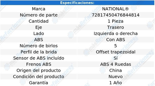 Maza Trasera Izquierda O Derecha Con Abs Ls2 2000 National Foto 4