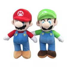 Set 2 Mario Bros Luigi Yoshi De Peluche 25cm