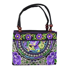 Bolso Para Mujer Hecho A Mano, Estampado Floral Vintage, Bor