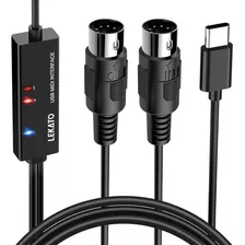 Cable Midi Lekato, Midi A Usb C, Interfaz Midi De Tipo C, En