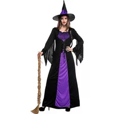 Colorida House Women Classic Wicked Witch Disfrave, Vestido