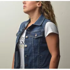 Carola Denim Vest Clásica Chaleco Clásica Color Obscuro