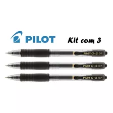 Kit C/3 Caneta Esferográfica Pilot Bl-g2 Preta