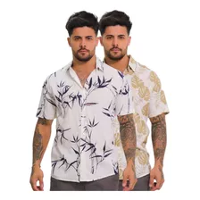 Kit 02 Camisa Masculina Floral Florida Social Havaiana 