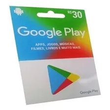Cartão Gift Card Google Play Store R$ 30 Reais Br Android