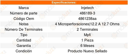 Inyector Combustible Mpfi Town \u0026 Oun 6cil 3.8l 01_07 8187547 Foto 4