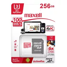 Tarjeta Memoria Maxell Micro Uhs U3 Sd 256gb Hd 4k Clase 10
