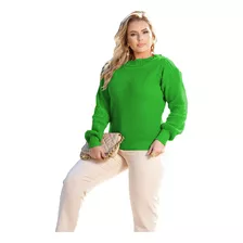 Blusa Trico Feminina Manga Longa Larga Tendencia Frio