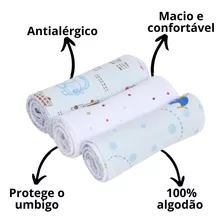 Kit 9 Faixa Umbigo Umbilical Enxoval Recem Nascido Bebe Cor Masculino