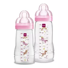 Kit 2 Mamadeiras Easy Active 270/330ml 2m+ Rosa - Mam