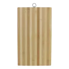 Tabla De Picar Grande De Madera Bambu Con Aro 40cm X 60cm Color Marrón Liso Con Aro Colgante