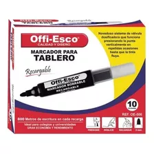 Marcador Borrable Recargable Offi Esco Oe-506 X10 Und Color Negro