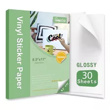 Vinil Para Impresión Inkjet Carta Blanco Glossy 30 Hojas