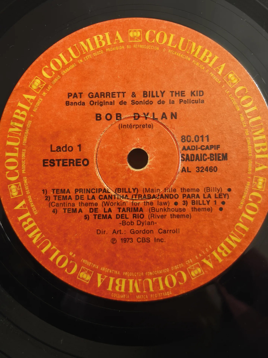 Bob Dylan - Pat Garrett & Billy The Kid - Original Soundtrack Recording - vinilo 1982