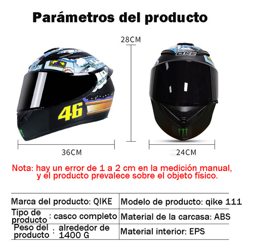 Qike Casco De Motocicleta Con Certificacin Dot Y 3c Foto 3