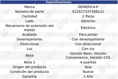 Espejo Derecho C/direcc C/luz Lacrosse 10 Al 11 Foto 2