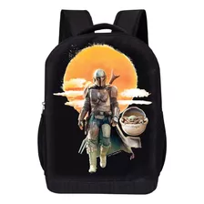 Mochila Mandaloriana Negra De Star Wars Bolsa Acolchada De