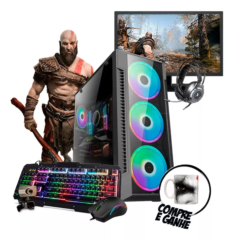 Pc Gamer Kratos Completo I3 Gtx 750 8gb Ssd 240gb Mon. 24 