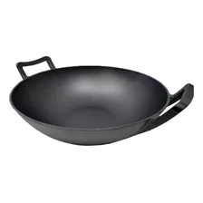 Wok Hierro Fundido C/ Asas Cocina 36cm Parrilla Horno Brasas