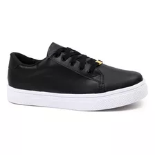 Tênis Feminino Star Casual Branco Preto Macio Leve Confort