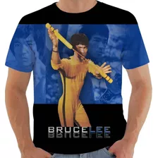 Camiseta Camisa Lc4926 Bruce Lee Blue Kung Fu Dragão