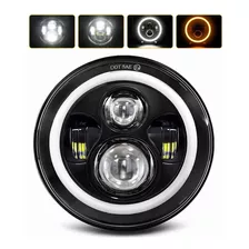 Faros Delanteros Led H4 Halo De Ángel P/wrangler Jeep Vocho