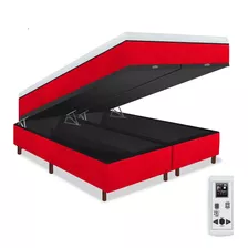 Colchão Magnético King 1,93x2,03 Massageador Energia Bio Quântica Infra Vermelho Anti Germes + Cama Box Bau