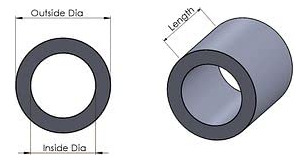 Espaciador De Aluminio Negro 3/4puLG Od X 5/16puLG Id X Elig Foto 2