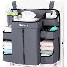 Organizador De Pañales Sweeby Para Cambiador Y Cuna - Gris 