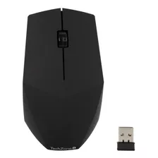 Mouse Óptico Inalámbrico Techzone Con Diseño Ergonómico Color Negro