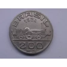 Moeda Brasil 200 Reis 1936 Cop.niq Barao De Maua Xf