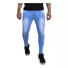 Calca Jeans Denim Rasgada Destroyed Masculina Fit Slim