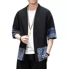 Kimono Japonés Para Hombre, Yukata De Moda, Chaqueta Casual.