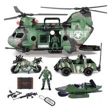 Set De Juguete De Helicóptero De Transporte Militar Jumbo 10