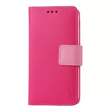 Flip Cover And 3 Card Holders For Smartphones, Hot Pink