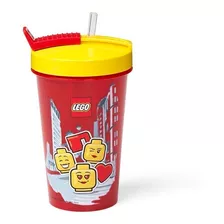 Vaso Lego Con Sorbito Rojo Y Amarillo
