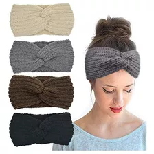 Faixa De Cabelo Inverno Cruz Bandana Tricô Quente Turbante