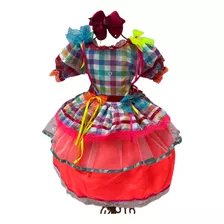 Vestido Festa Junina Menina Super Luxo Quadrilha Envio Já