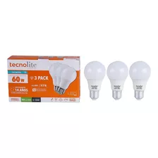 Paquete De 3 Focos Led, 8.5 W, Luz De Día, Base E27 Color De La Luz Blanco