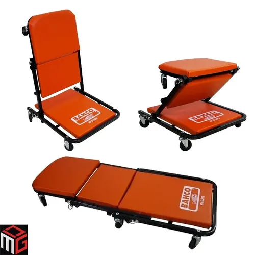 Camilla Banqueta Mecanico Bahco Plegable Ble302 Reforzada Color De Las Ruedas Negro