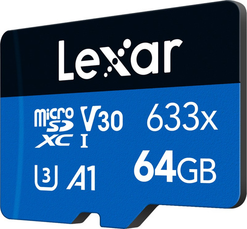 Memoria Micro Sd Lexar 64gb 633x Serie Blue 100 Mb/s C 10
