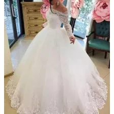 Vestido De Noiva Com Armação Véu E Coroa Princesa 'cód.e66