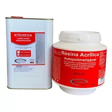 Kit Resina Acrílica Auto 1kg + Líquido C/ Cross 1 Lt Triunfo