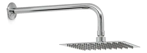 Flor Ducha Acero Cuadrada 20cm Mas Brazo 40cm 7091c Aquaflex Cromado Cromado Brillante