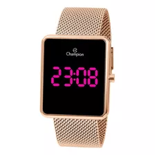 Relogio Champion Feminino Digital Led Ch40080h Rosegold Rosa