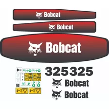  Kit Faixas Etiquetas Adesivo Mini Escavadeira Bobcat 325