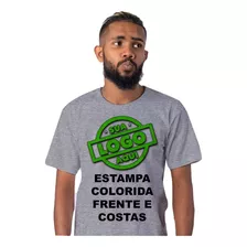 Camiseta Personalizada Com Sua Estampa Logo Frente E Costas