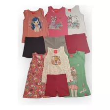 Kit Conj Infantil Menina Verao 10 Peças Tam:1 2 3 Kely Kety