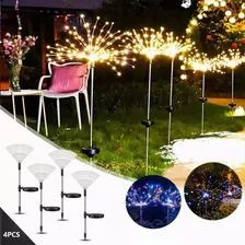 4 Piezas De Luz Solar De Fuegos Artificiales Led Starry Gard